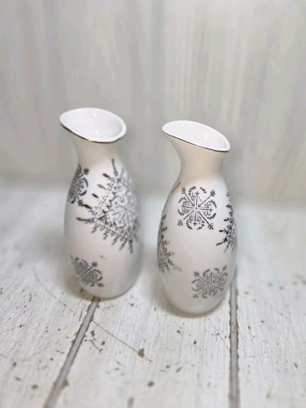 Vintage Oil And Vinegar Cruits Japan Silver Floral Design Victorian MCM